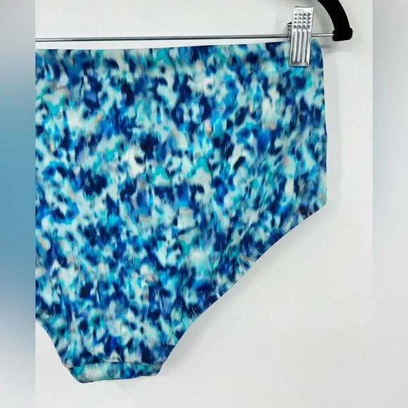 🆕 NWOT Athleta High Waist Swim Bottom Bikini Dark Lapis Blue Print Size Medium - Picture 10 of 14